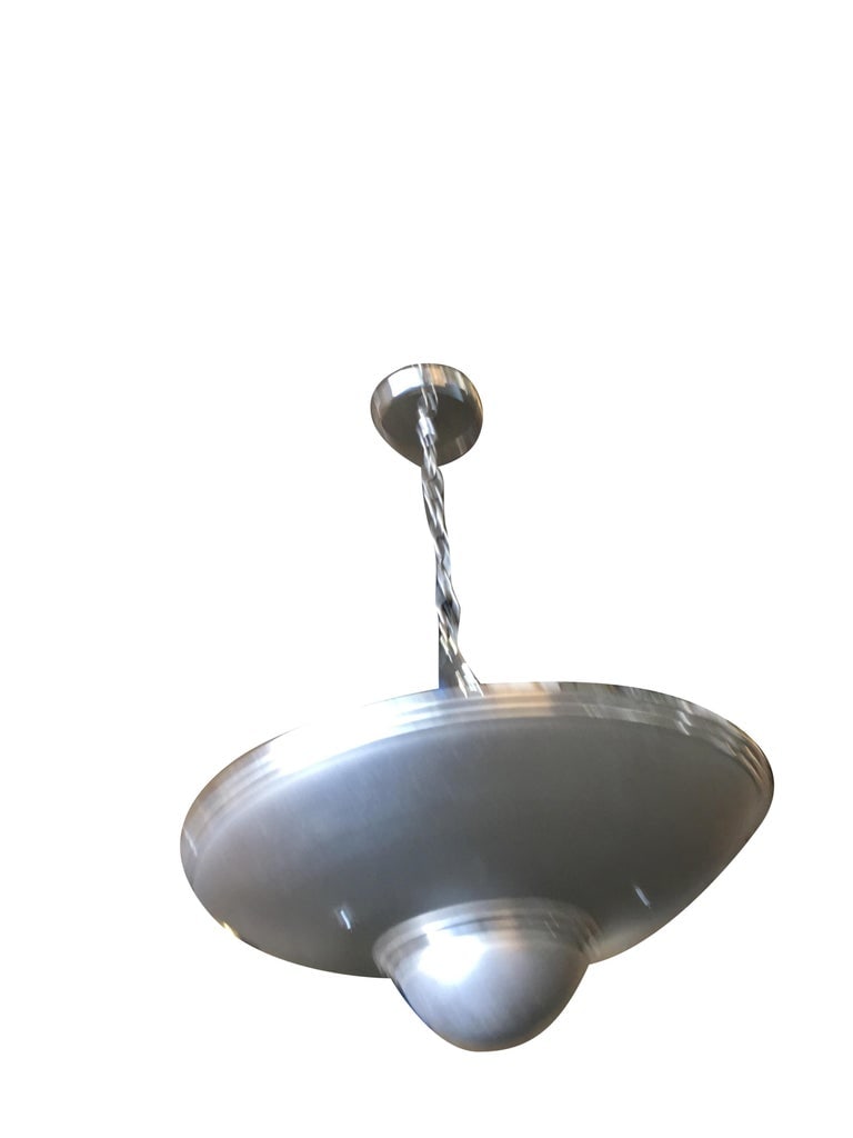 Aluminum Art Deco Saucer Ceiling Pendant Lamp - 3