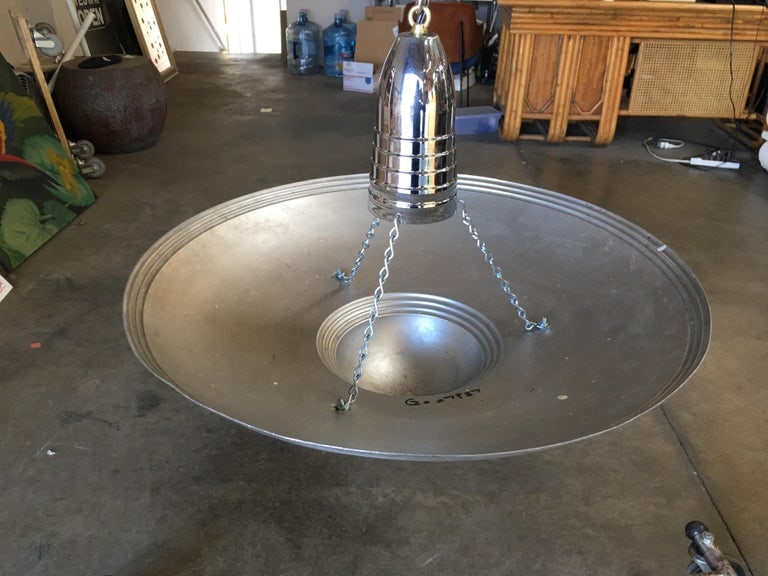 Aluminum Art Deco Saucer Ceiling Pendant Lamp - 6