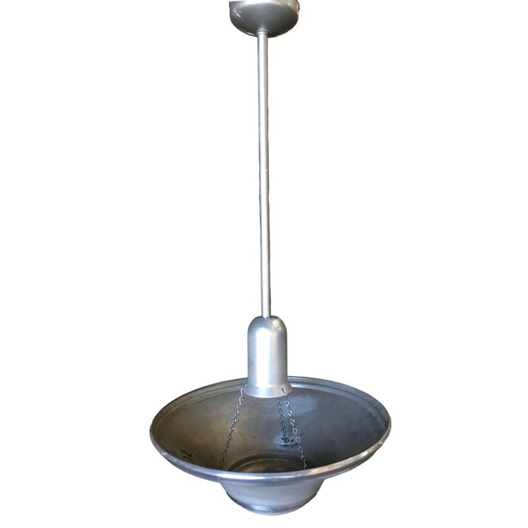 Art Deco Spun Aluminum Saucer Ceiling Pendant Lamp, 6 Available - 6