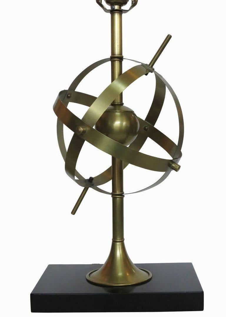 Brass Celestial Armillary Globe Study Table Lamp, Pair - 4