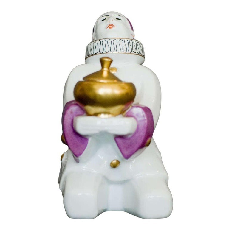 French Harlequin Ceramic Ink and Pen Stand by Aladin - 3
