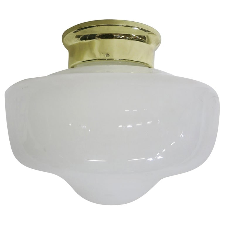 Small Schoolhouse Bell Shape Ceiling Glass Globe Pendant - 2
