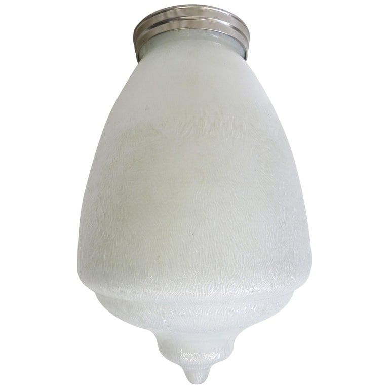 Tall Art Deco Acorn Ceiling Glass Globe Pendant - 2