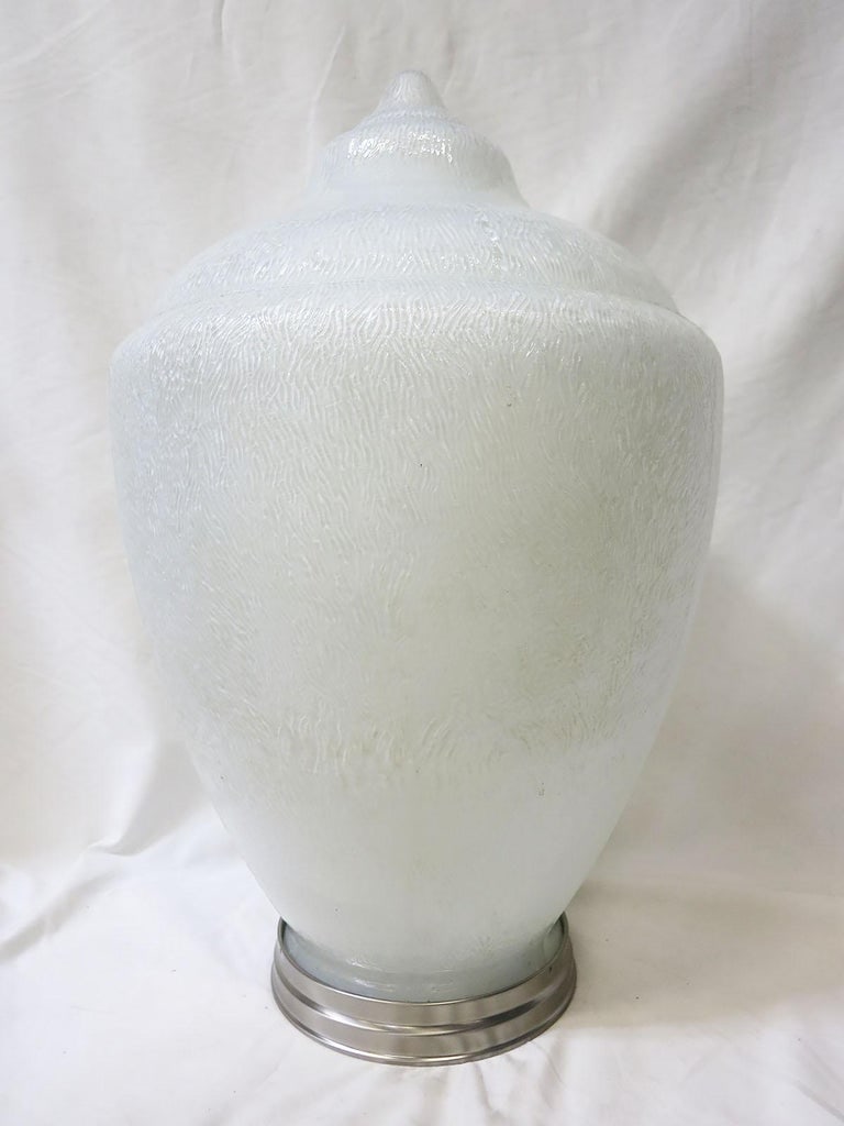 Tall Art Deco Acorn Ceiling Glass Globe Pendant - 3