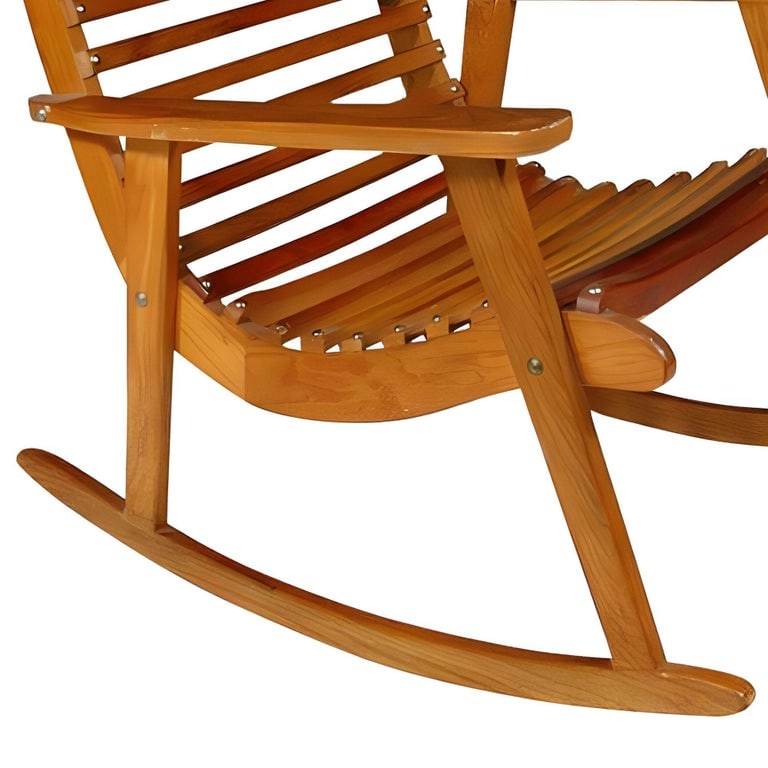 Mid-century Slat Wood Easy Rocking Chair by Michael Van Beuren for Domus, Pair - 6