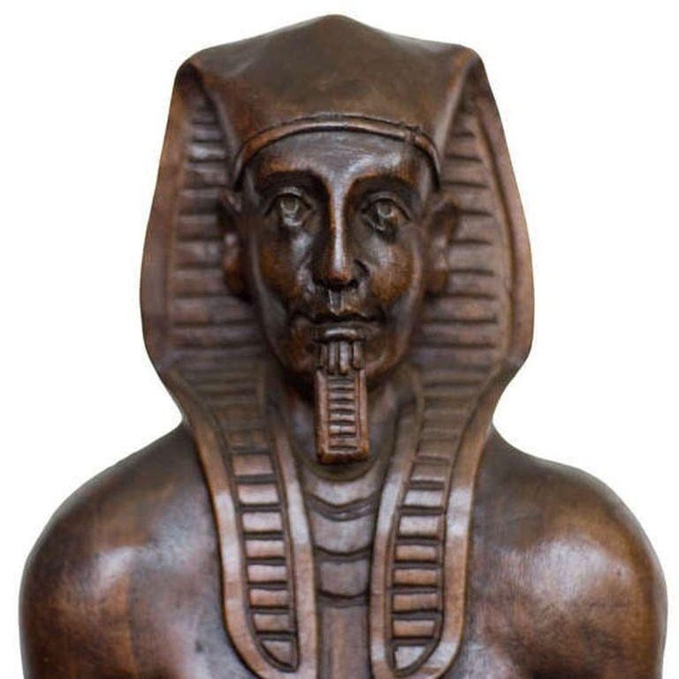 Carved Miniature Egyptian Pharaoh Amenhotep III Throne Jewelry Box - 3