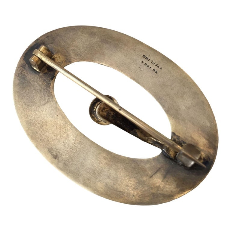 Sterling Enamelware Belt Buckle Brooch, circa 1904 - 6