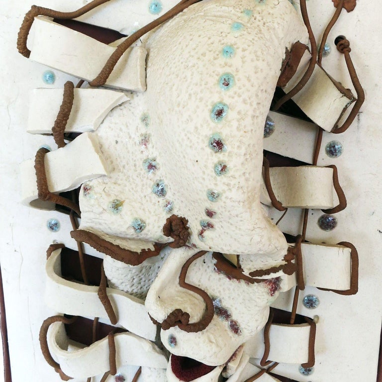 Postmodern "City Living ?" Art Pottery Figural Wall Sculpture - 5