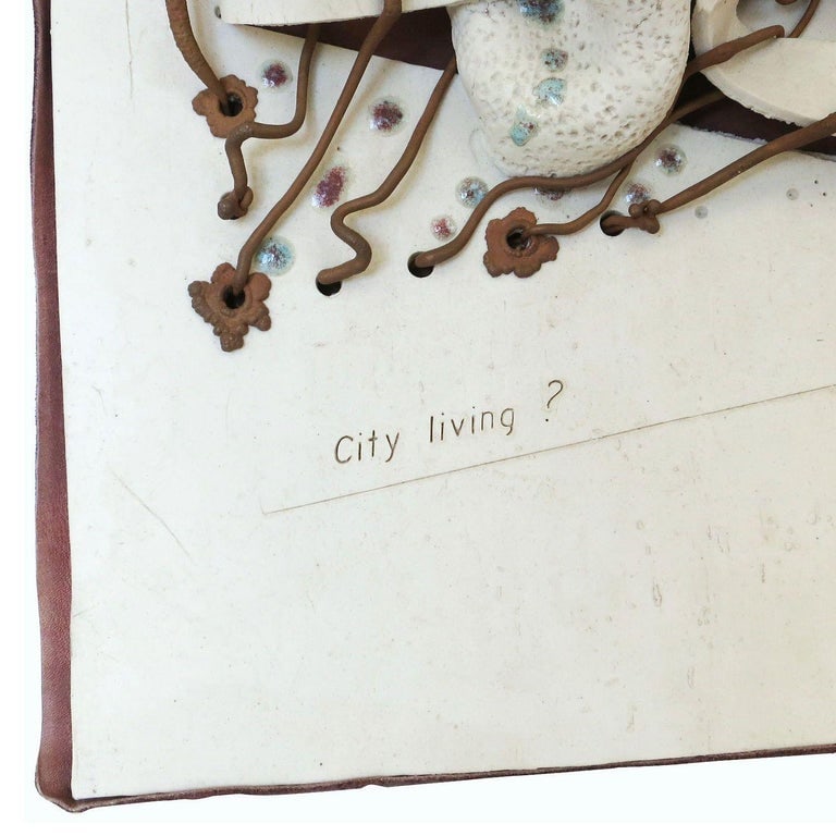 Postmodern "City Living ?" Art Pottery Figural Wall Sculpture - 6