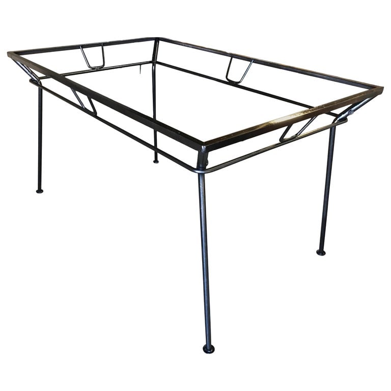 Woodard Wrought Iron and Glass Art Deco Patio / Outdoor Table - 2