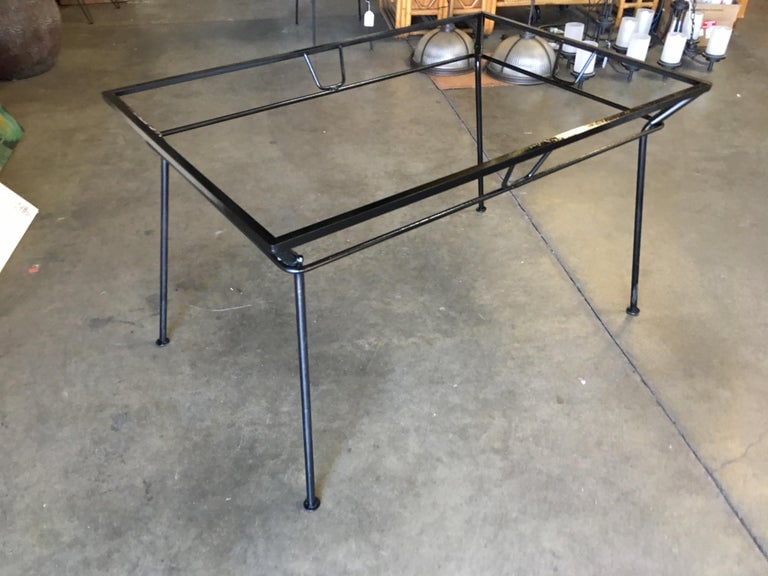 Woodard Wrought Iron and Glass Art Deco Patio / Outdoor Table - 6