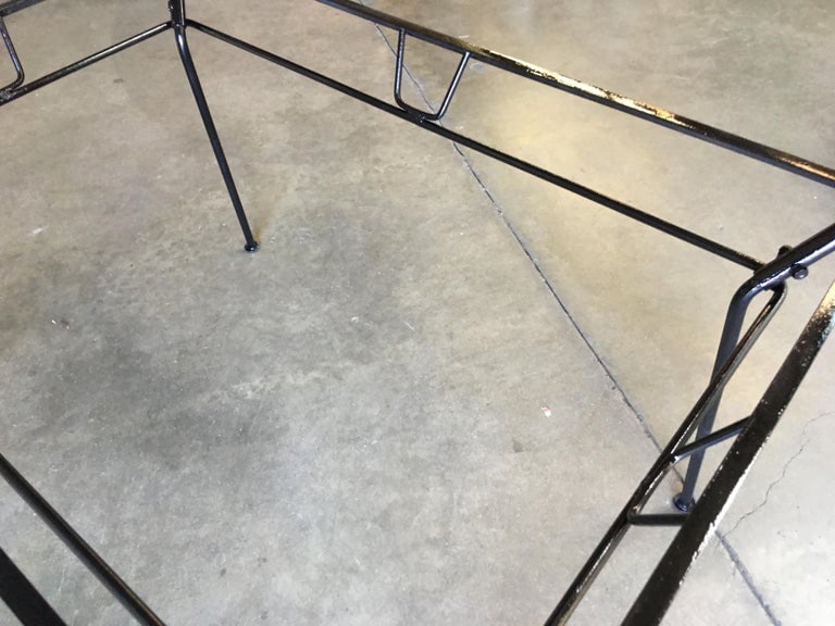 Woodard Wrought Iron and Glass Art Deco Patio / Outdoor Table - 9