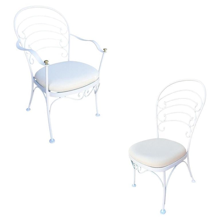Woodard "Ribcage" Patio/Outdoor Lounge Chair w/ Brass Accent, Set of Two - 2