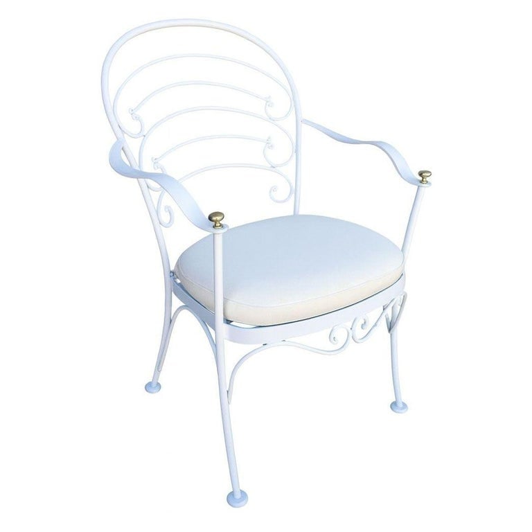 Woodard "Ribcage" Patio/Outdoor Lounge Chair w/ Brass Accent, Set of Two - 4