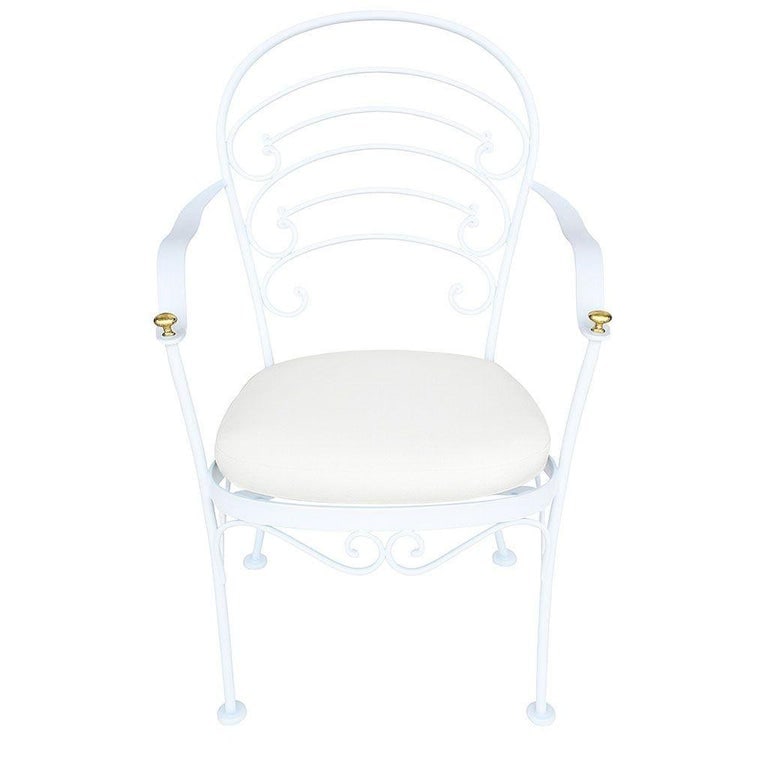 Woodard "Ribcage" Patio/Outdoor Lounge Chair w/ Brass Accent, Set of Two - 5