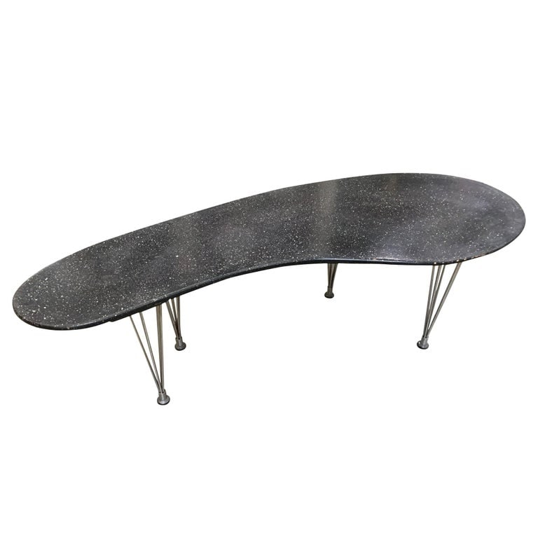 Large 67" Bespoke Mid-Century Biomorphic Coffee Table W/ Wire Spoke Legs - 4