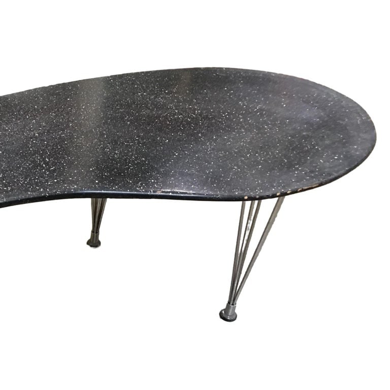Large 67" Bespoke Mid-Century Biomorphic Coffee Table W/ Wire Spoke Legs - 6