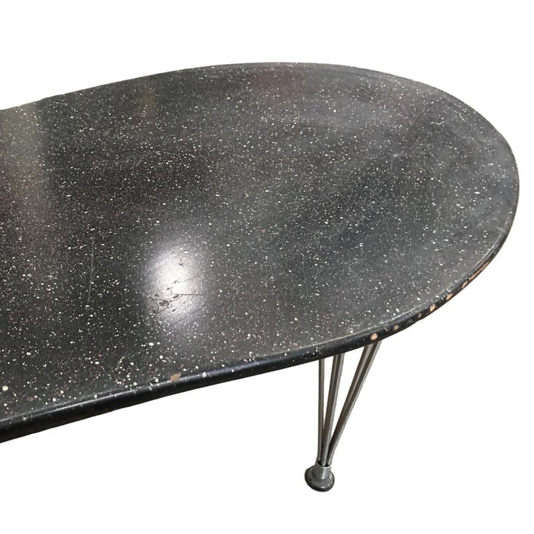 Large 67" Bespoke Mid-Century Biomorphic Coffee Table W/ Wire Spoke Legs - 7