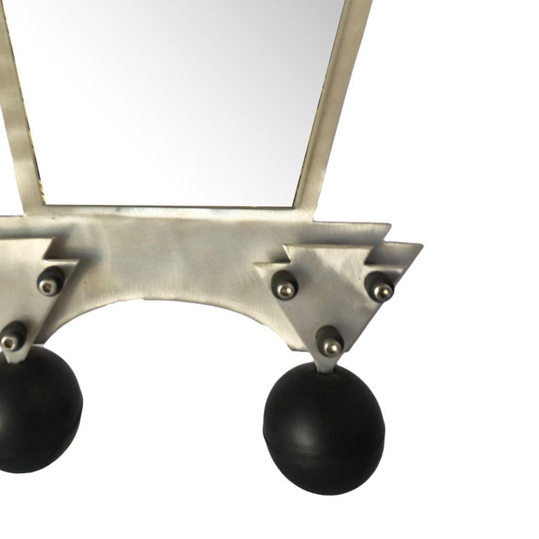 Custom Memphis Style Machined Metal Table Top Vanity Mirror - 6