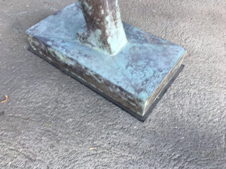 Sizable 43" Modern Faux Bronze "Lovers" Statue - 8