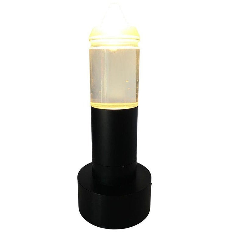 Postmodern Steel Cafe Table Lamp With Cone Shaped Glass Shade Pair, 10 Available - 6