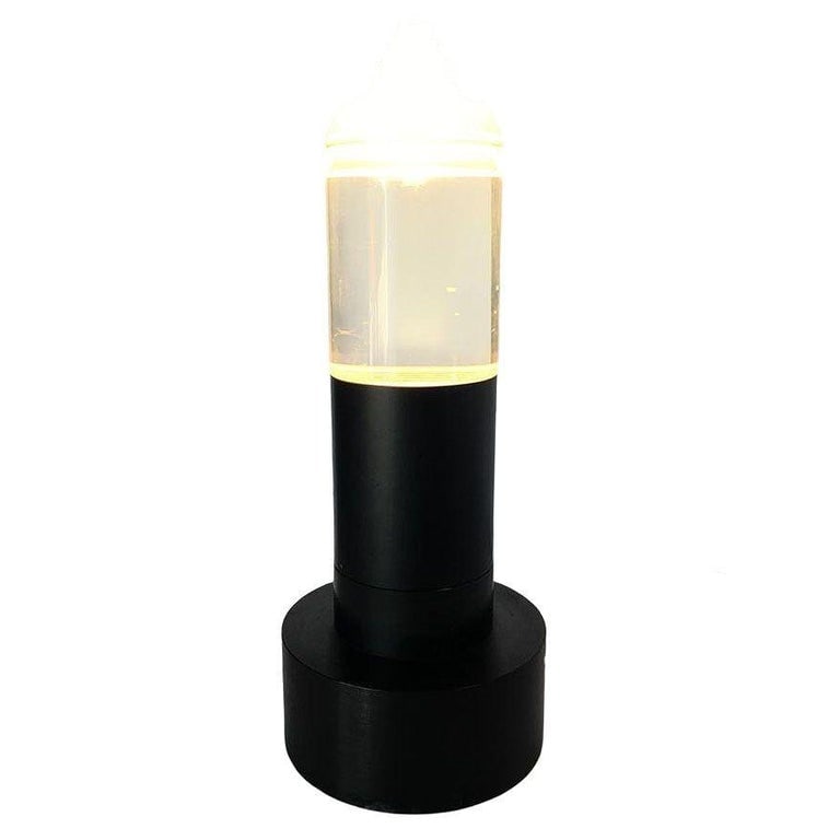 Postmodern Steel Cafe Table Lamp With Cone Shaped Glass Shade Pair, 10 Available - 7