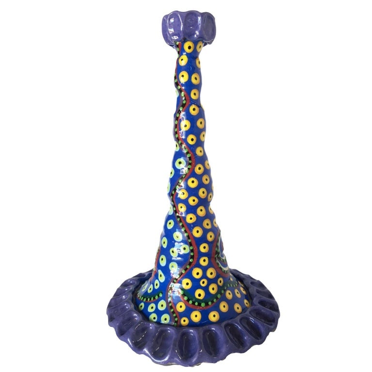 California Art Pottery Candlestick holder by Lynda Feman Circa 1999 - 3