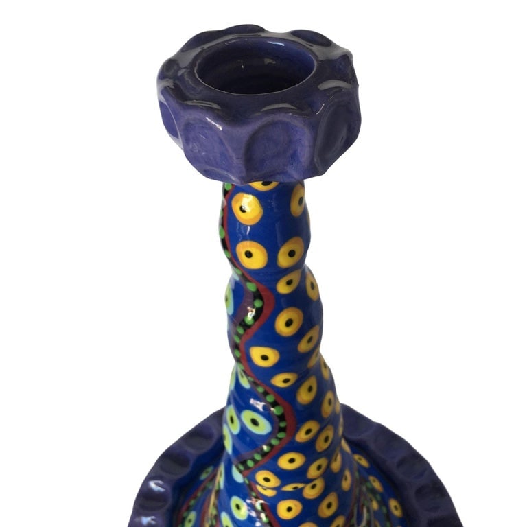 California Art Pottery Candlestick holder by Lynda Feman Circa 1999 - 4