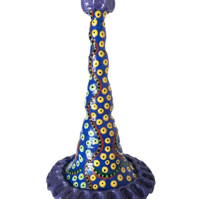 California Art Pottery Candlestick holder by Lynda Feman Circa 1999 - 5