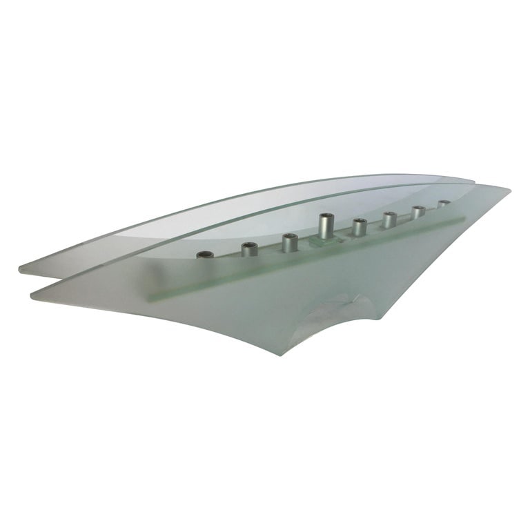 Frosted Art Glass Mantelpiece Candelabra - 2
