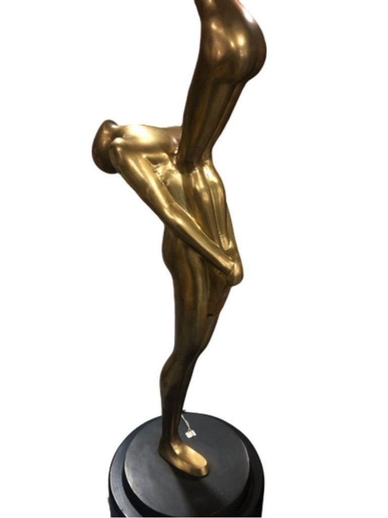 Large Abstract Lovers Bronze Sculpture on Enameled Steel Base - 5