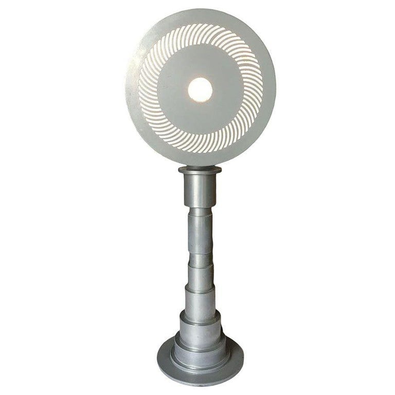 Post-Modern Futurist Enameled Futurist Steel Table Lamp 1990, 2 Available - 3