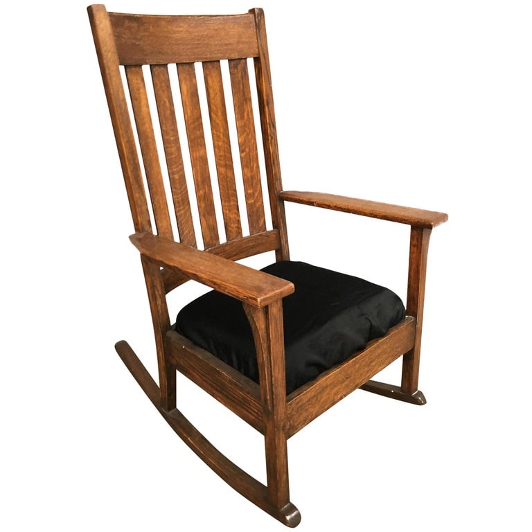 Mission Chestnut Slat Back Rocking Chair by National Chair Co. - 2