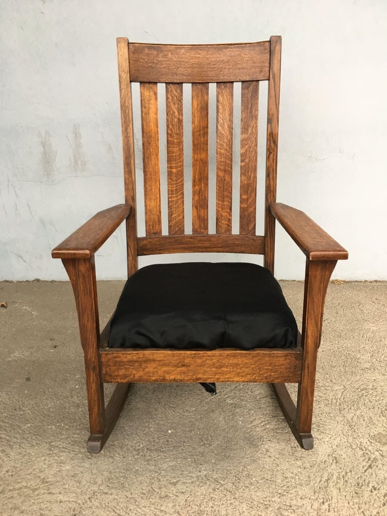 Mission Chestnut Slat Back Rocking Chair by National Chair Co. - 3