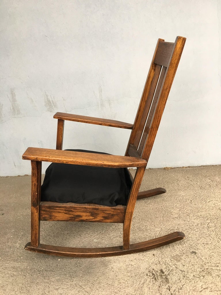 Mission Chestnut Slat Back Rocking Chair by National Chair Co. - 5