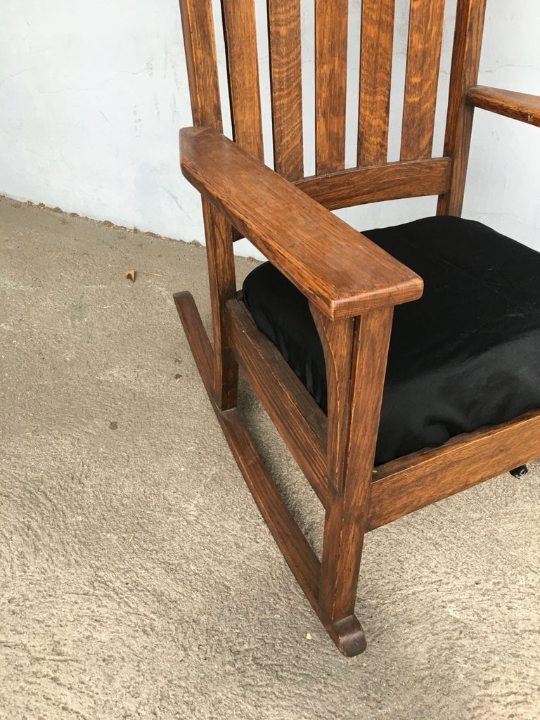 Mission Chestnut Slat Back Rocking Chair by National Chair Co. - 8