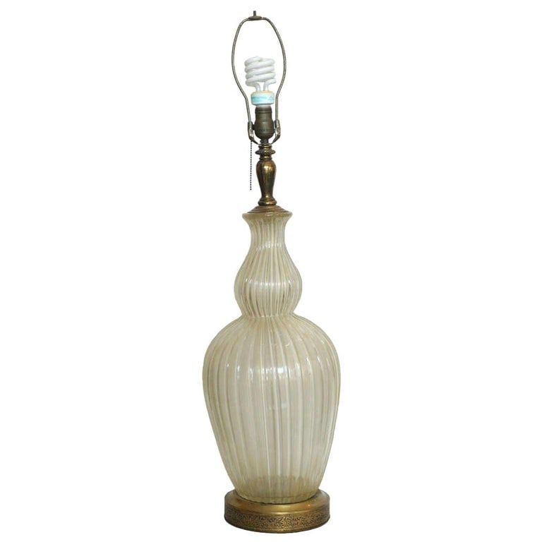 Large Hand Blown Murano Glass Table Lamp in Barovier Style - 2