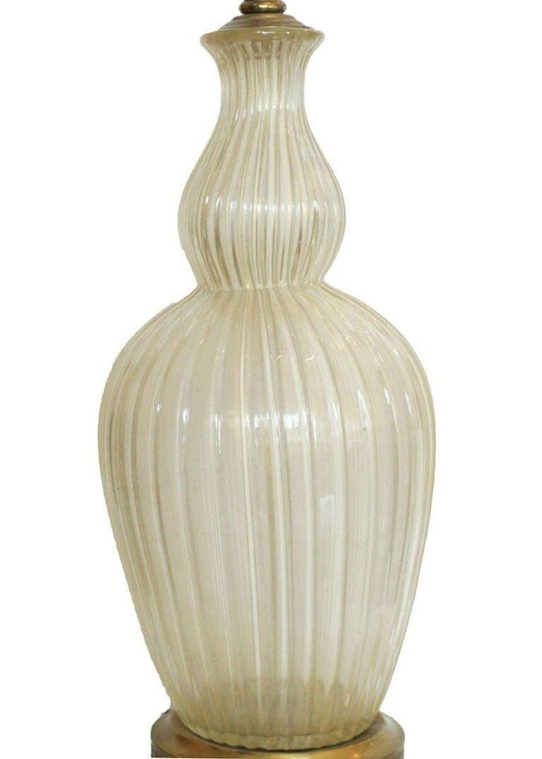 Large Hand Blown Murano Glass Table Lamp in Barovier Style - 4