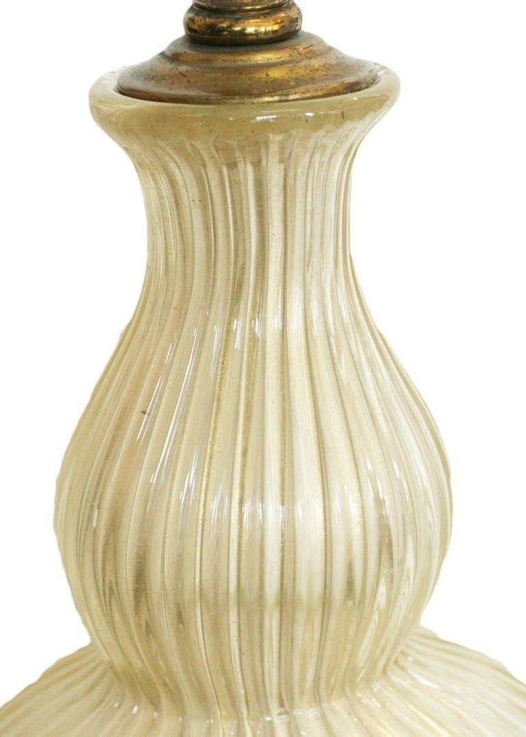 Large Hand Blown Murano Glass Table Lamp in Barovier Style - 6