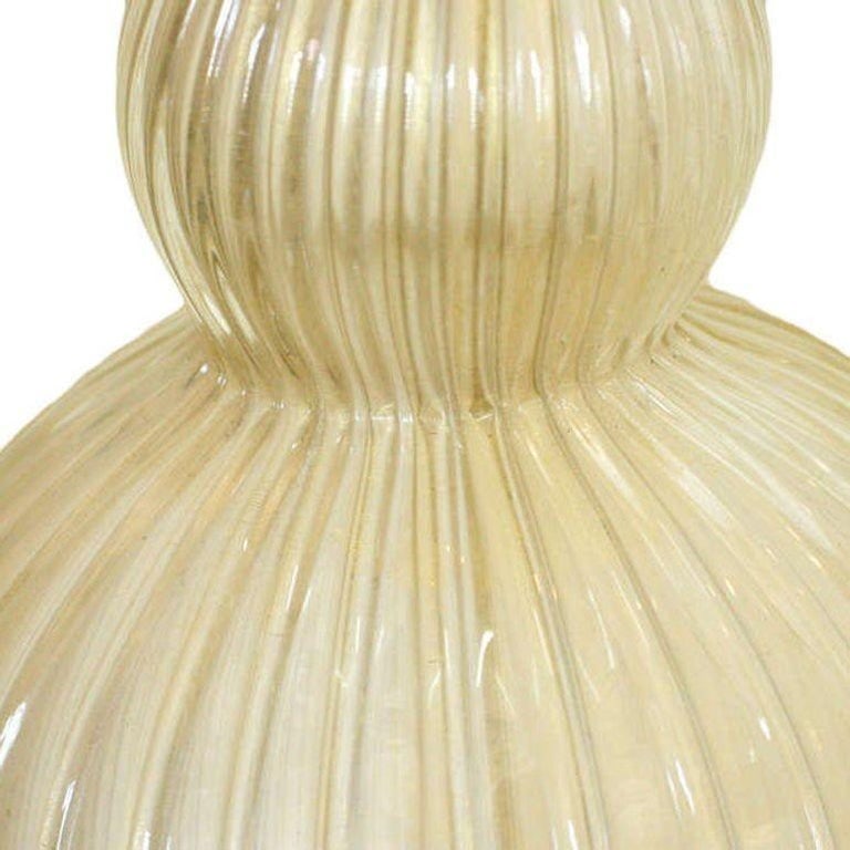 Large Hand Blown Murano Glass Table Lamp in Barovier Style - 9