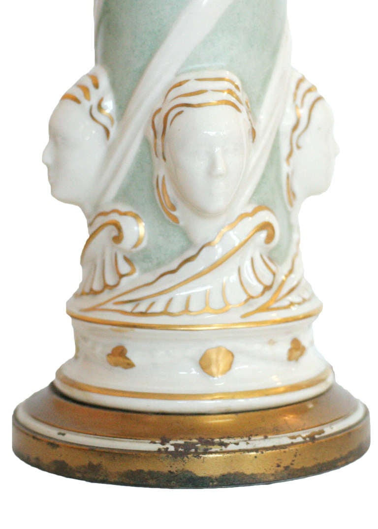 Ceramic Hollywood RegencyGreek Face Table Lamp by Rembrandt Light Company - 3