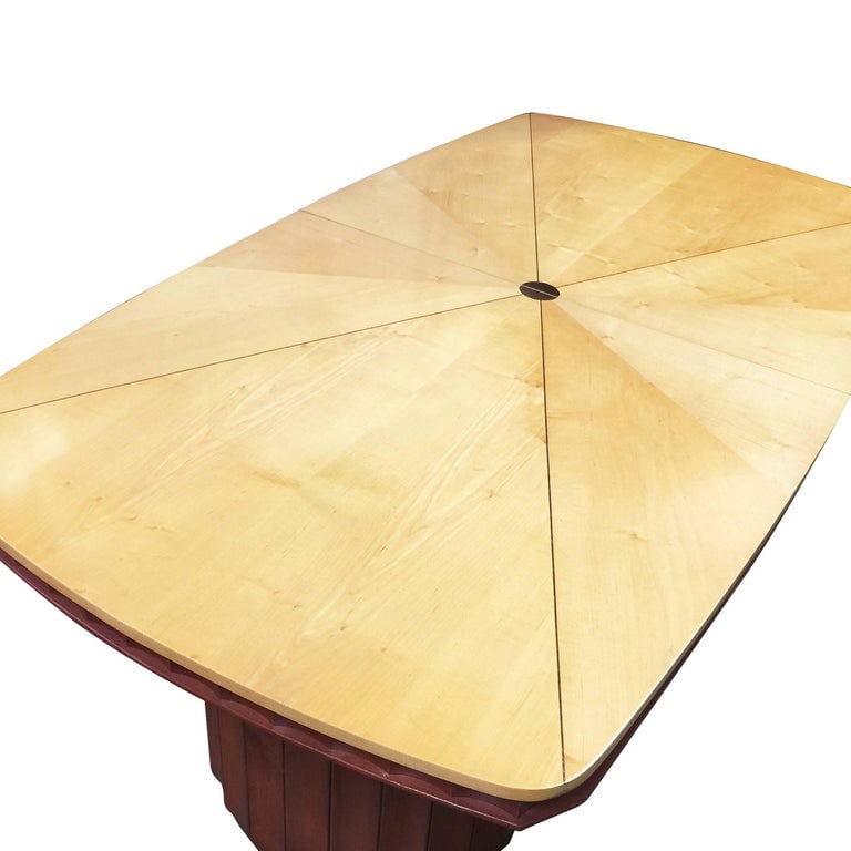 Eliel Saarinen Style Dining Table with Sculpted Bases and Inlay Top - 7