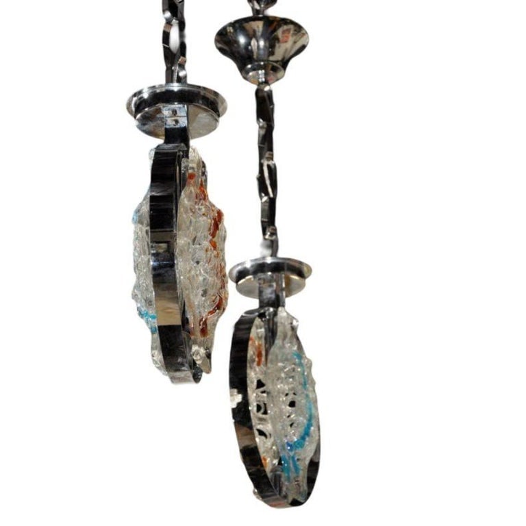 Vistosi Gino Murano Glass Pendant Lights, Pair - 4