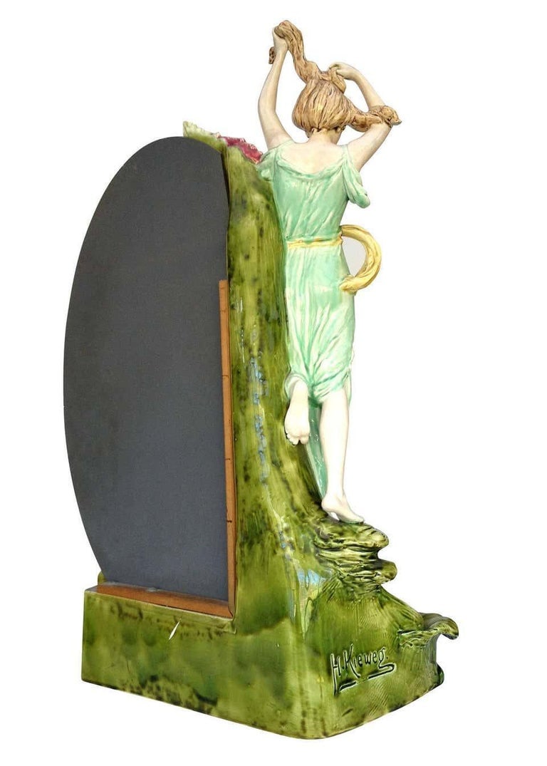 Hans Kieweg Art Nouveau Figural Vanity Mirror for Fraureuth - 4