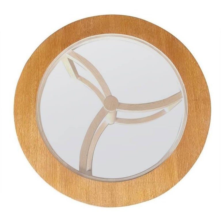 Round Scandinavian Spindle Coffee Table in Oak with Glass Top - 3
