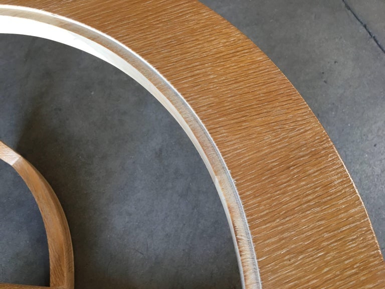 Round Scandinavian Spindle Coffee Table in Oak with Glass Top - 6