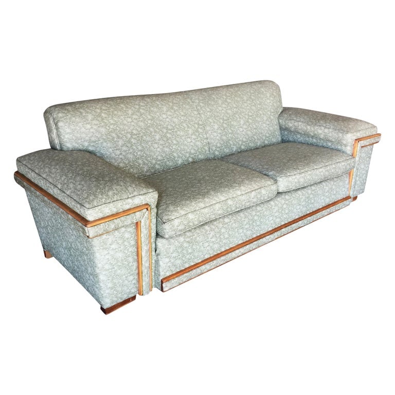 Midcentury Sofa in the Milo Baughman Style with Walnut Trim - 2