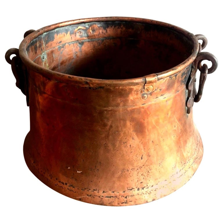 Late Victorian Hand-Hammered Copper Cauldron Pot - 2