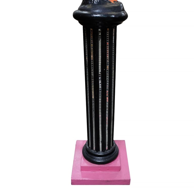 8 Foot Bespoke Flamingo on Roman Column Pedestal Mixed Media Sculpture, 2 Availa - 7