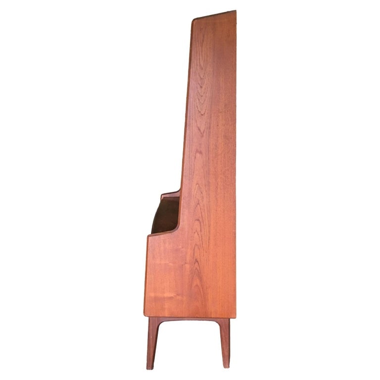 Danish Modern Teak Bookcase Cupboard Display Cabinet with Locks - 5